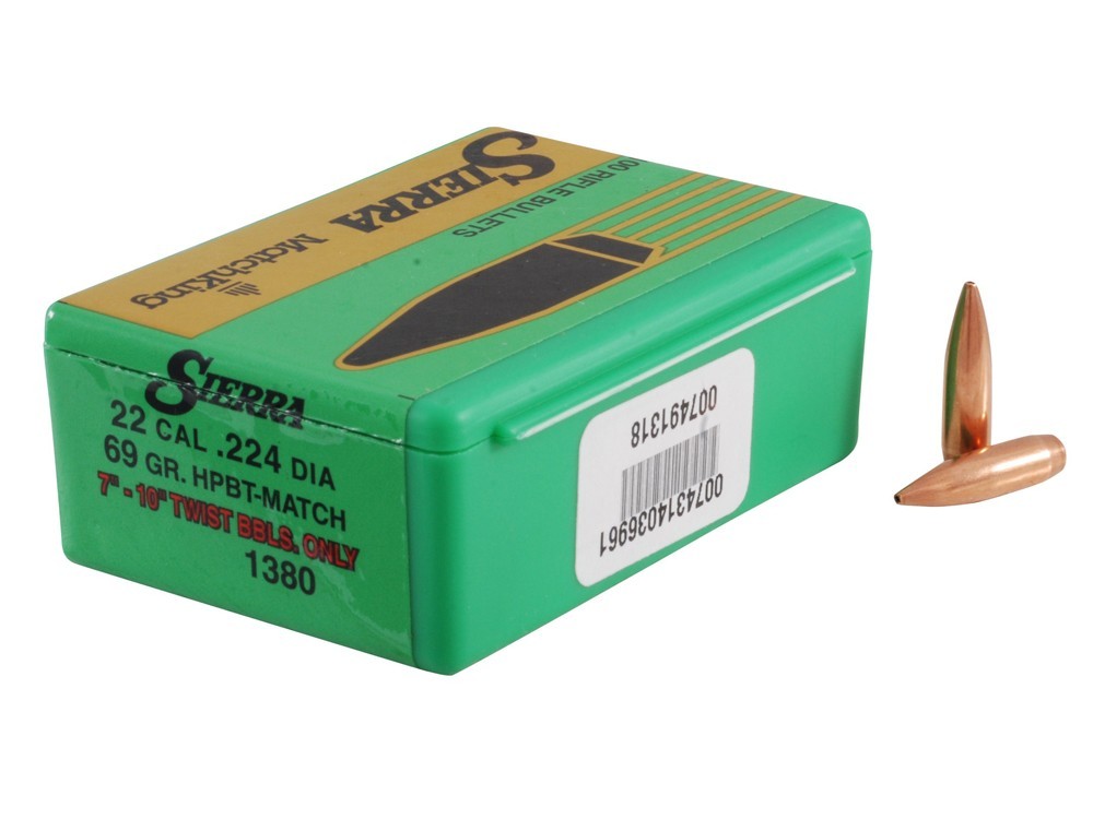 Sierra - 22( Sierra - 22(.224) 69gr HPBT BULLET MATCHKING 100/bx