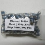 Missouri Bullet Co - 38/357 (.358) 148gr LEAD BULLET DEWC 100/Bag    