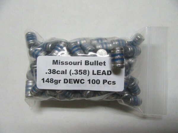 Missouri Bullet Co - 38/357 (.358) 148gr LEAD BULLET DEWC 100/Bag    
