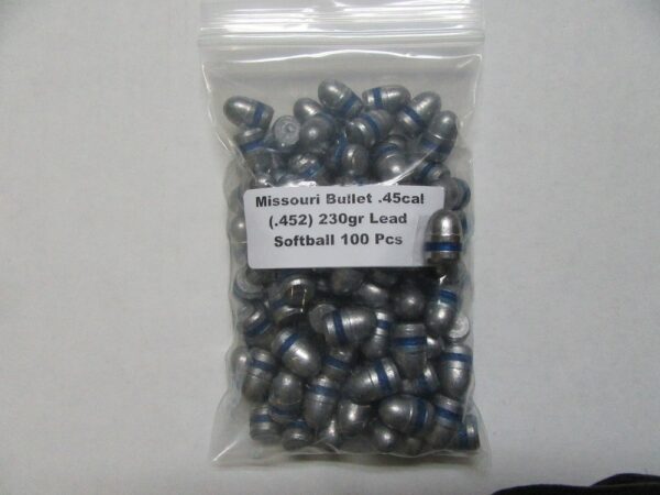Missouri Bullet - 45 Cal (.452) LEAD 230gr RN SOFTBALL 100/Bag