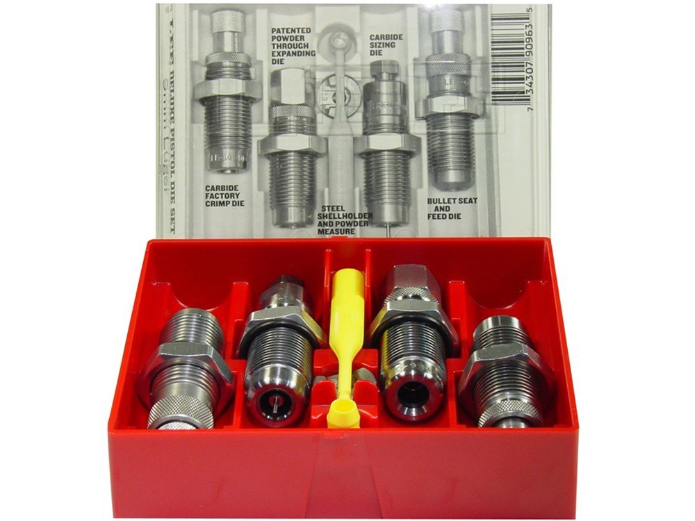 LEE - 40 S&W/10MM CARBIDE DLX 4 DIE SET, S/H #19 1 LEE - 40 S&W/10MM CARBIDE DLX 4 DIE SET, S/H #19