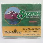 Sierra - 22(.224) 77gr HPBT BULLET MATCHKING 500/box