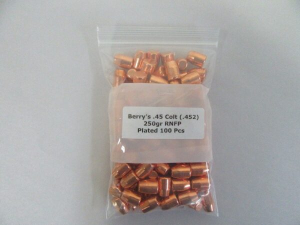 Berry - 45 Colt (.452) 250gr RNFP Plated 100/Bag