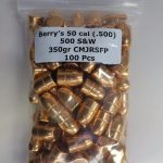 Berry - 50 Cal (.500) S&W 350gr RS wCann BULLET 100 Bag