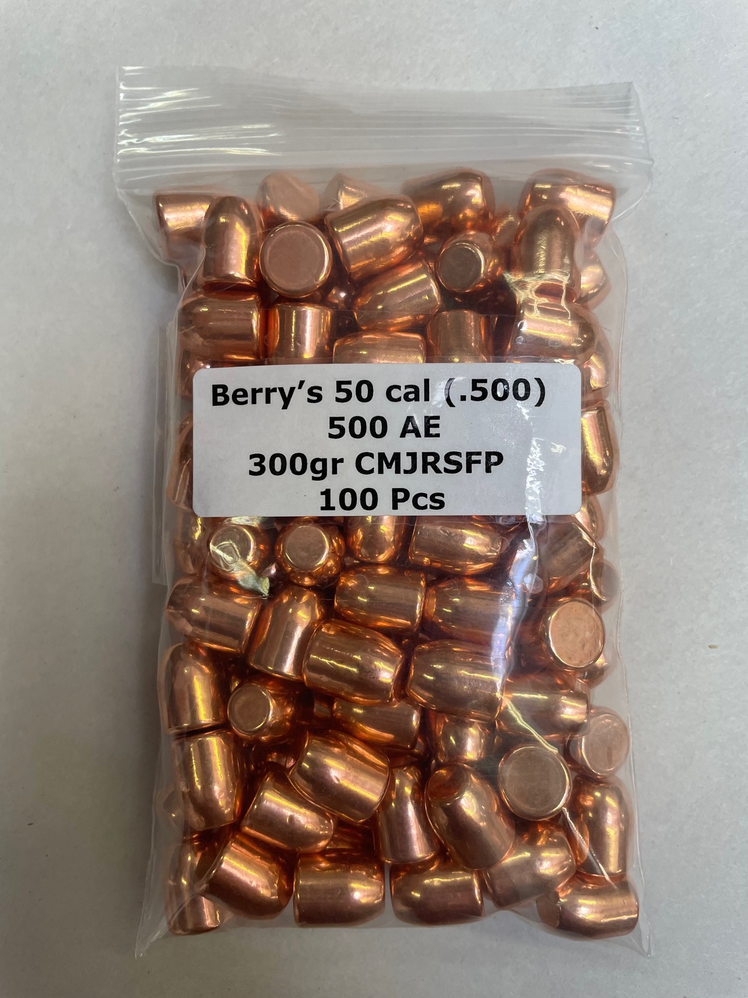 Berry – 50cal AE (.500) 300gr RSFP BULLET 100Bag Berry - 50cal AE (.500) 300gr RSFP BULLET 100Bag
