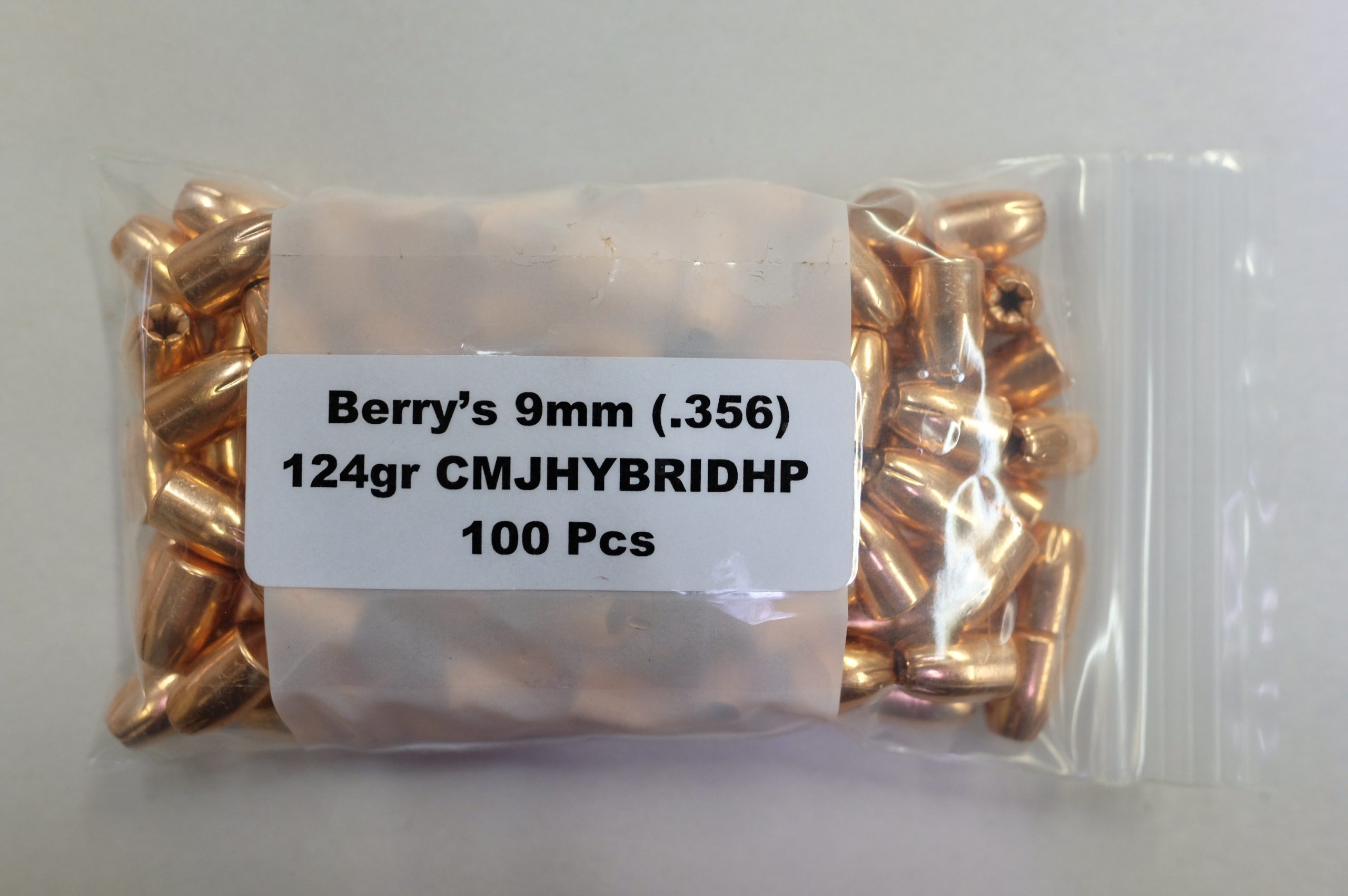 Berry 9mm (.356) 124gr Hybrid HP 100/Bag Berry 9mm (.356) 124gr Hybrid HP 100/Bag