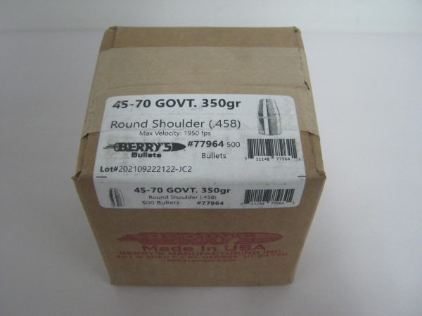 Berry's 45-70 (.458) 350gr BULLET RSFN w/CANN. 500/Box