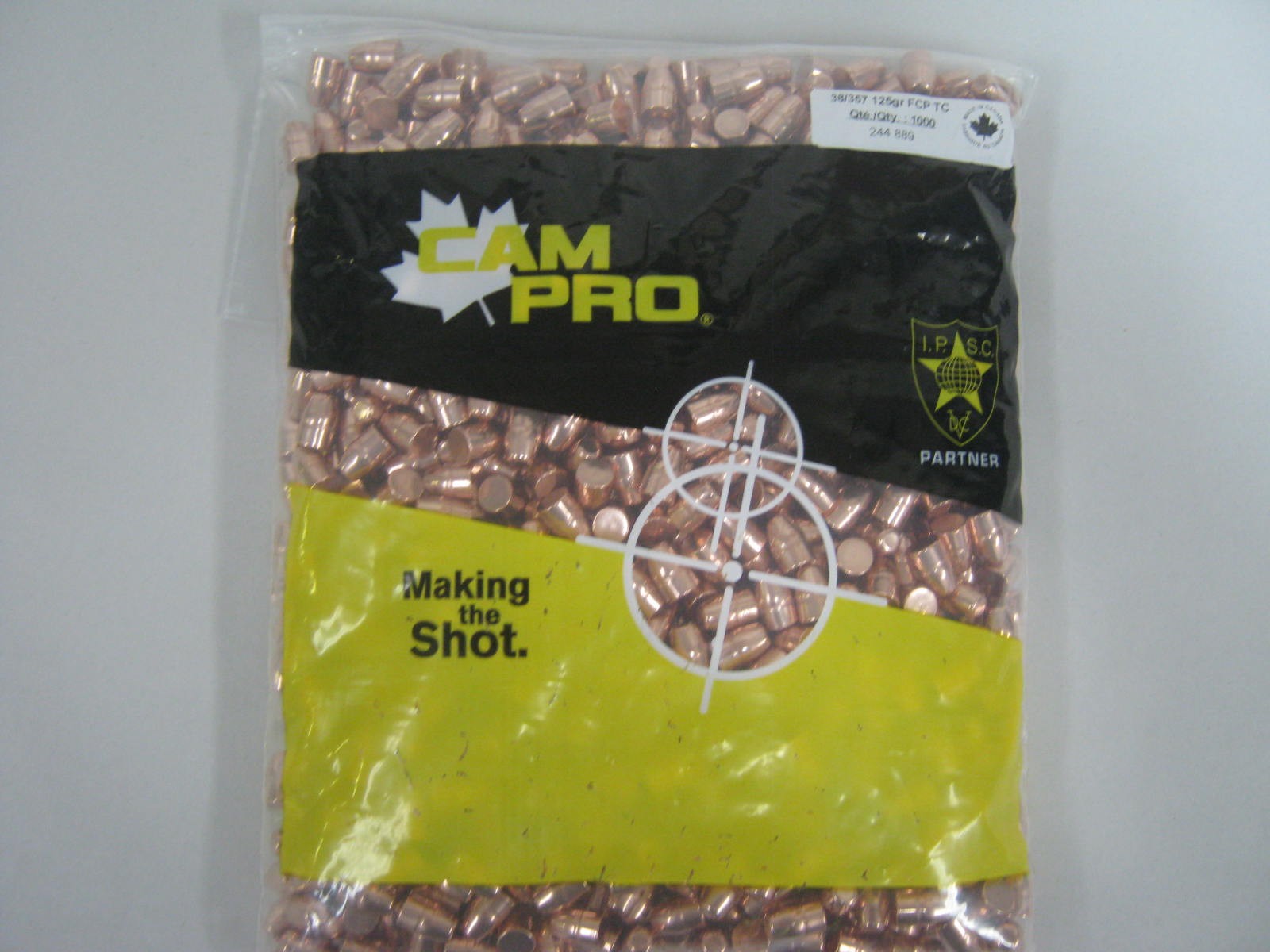 Campro 38 cal 125gr TCFP CamPro - 38/357 Cal (.357) 125gr Trunc Cone /1000 Bag - Image 1