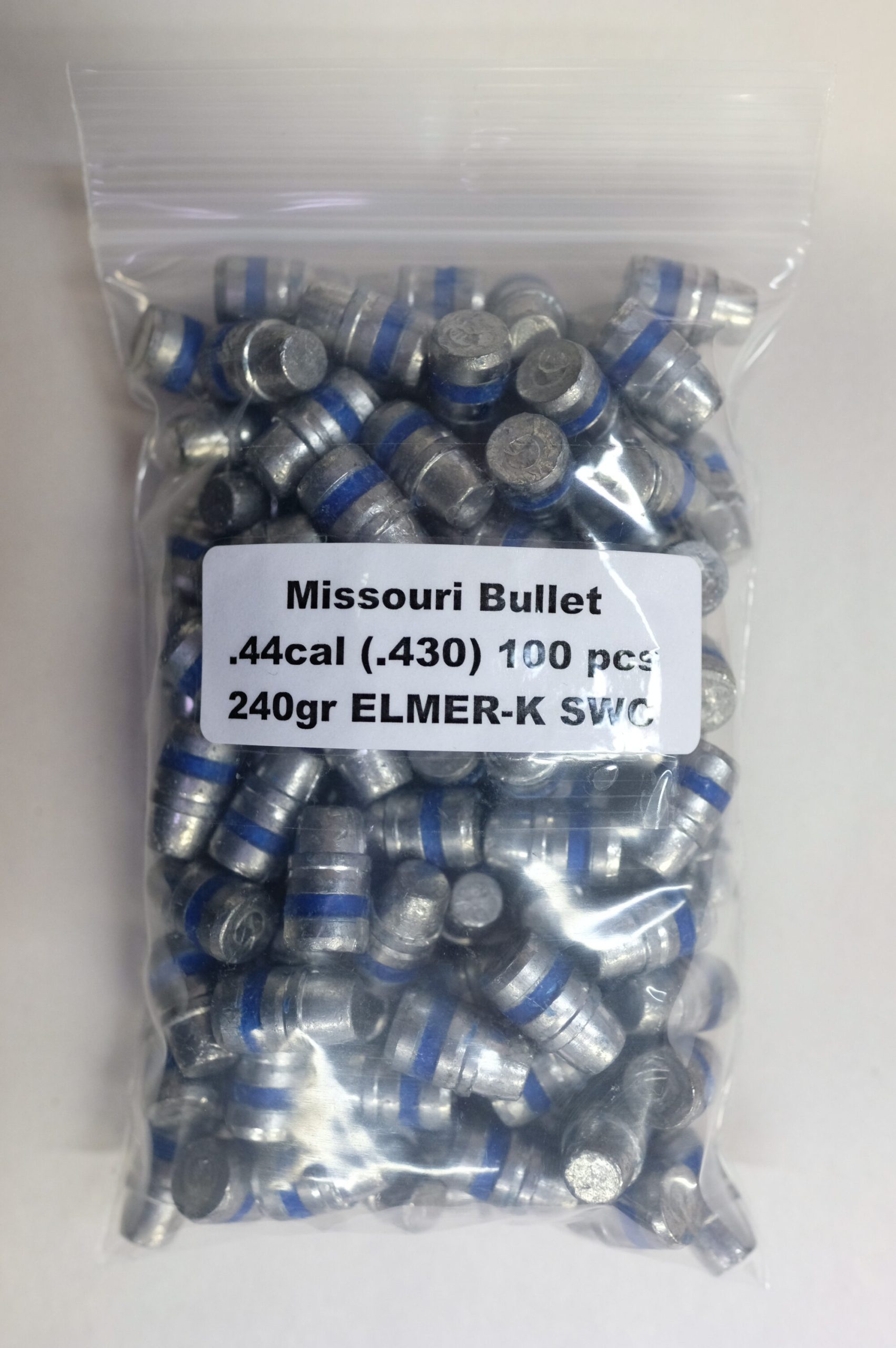 Missouri Bullet Co. – 44 Cal (.430) LEAD 240gr SWC ELMER K 100/Bag Missouri Bullet Co. - 44 Cal (.430) LEAD 240gr SWC ELMER K 100/Bag