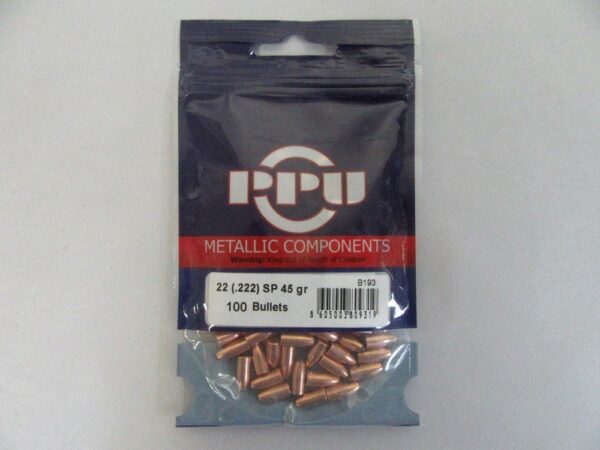 PRVI  Bullet 22cal (.222) 45gr SP 100/Bag