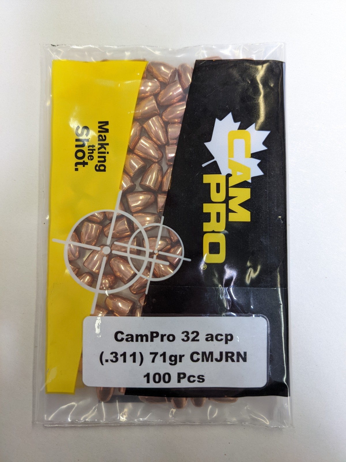 CamPro 32acp (.312) 71gr CMJRN 100Bag CamPro 32acp (.312) 71gr CMJRN 100/Bag