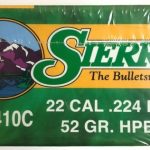 SIERRA 22(.224) 52gr HPBT BULLET MATCHKING 500/Box