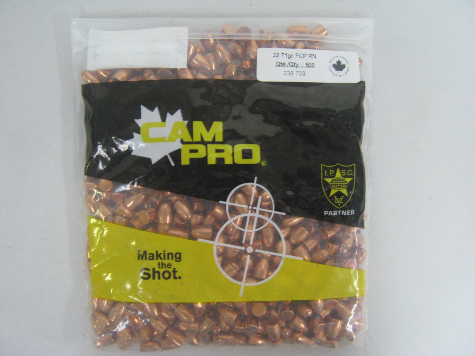 Campro 32acp 71gr RN CamPro 32acp (.312) 71gr CMJRN 500/Bag - Image 1
