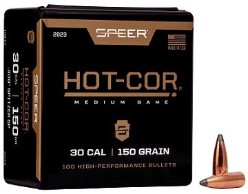 Speer Hot-Cor Bullets 30 Cal (.308 Diameter) 150 Grain SP Spitzer 100/Box