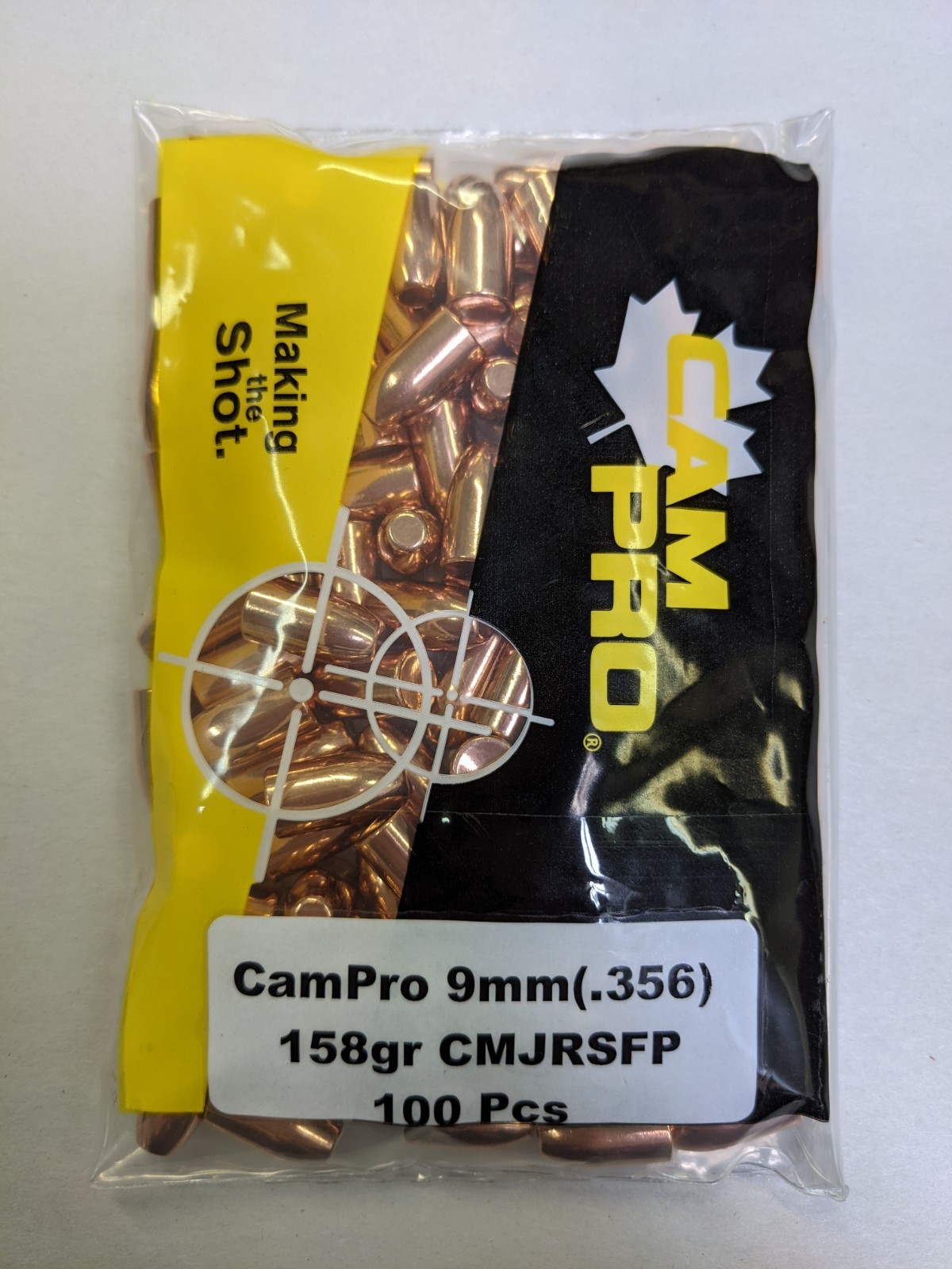 CamPro – 9mm Cal (.356) 158gr RSFP 100Bag CamPro - 9mm Cal (.356) 158gr RSFP 100/Bag