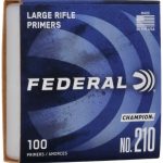 FEDERAL #210 - LARGE RIFLE  PRIMERS 100/Sleeve