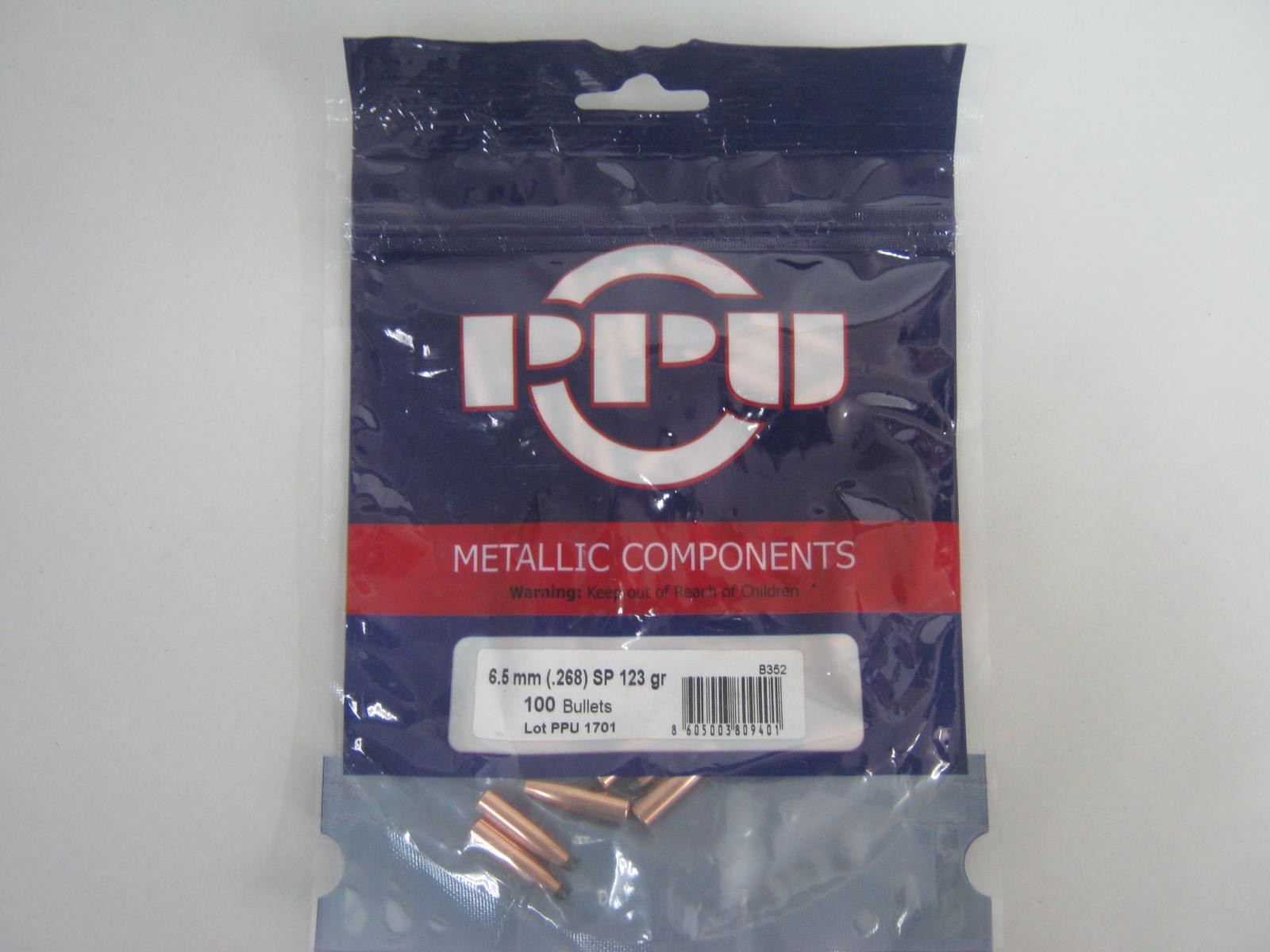 Prvi 6.5mm 123gr SPRN Prvi Partizan Bullet 6.5MM (.268) 123gr SPRN 100/Bag - Image 1