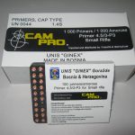 Campro/UNIS Ginex Small Rifle Primers 1000/Box