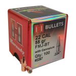 Hornady 22cal 55gr (.224) FMJBT cann 100/Box