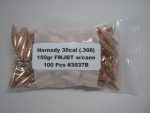 Hornady 30cal (.308) 150gr FMJBT Bullet #3037B w/cann 100/Bag