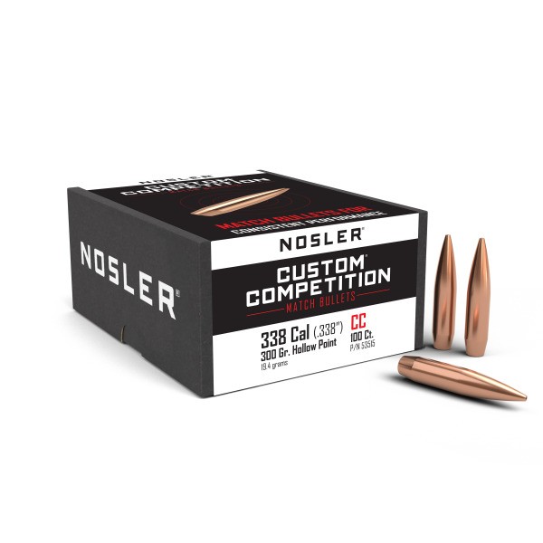 NOSLER 338 (.338) 300gr HPBT BULLET CUSTOM 100/Box