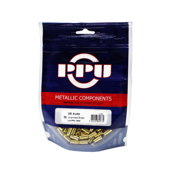 Prvi Brass .25 ACP Unprimed 50/Bag