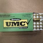 Remington UMC Leadless 380 ACP Auto Ammo 95 Grain Flat Nose Enclosed Base