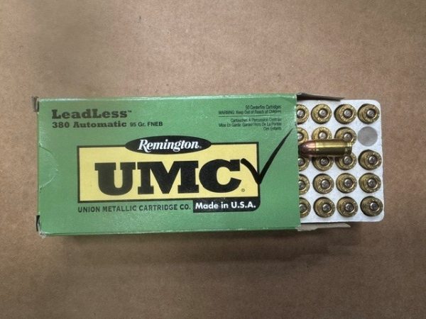 Remington UMC Leadless 380 ACP Auto Ammo 95 Grain Flat Nose Enclosed Base