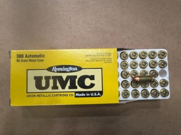 Remington UMC Leadless 380 ACP Auto Ammo 95 Grain RNFMJ