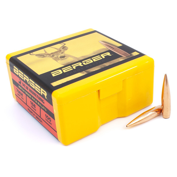 BERGER 7MM(.284)168g HPBT BULLET (VLD-HUNT) 100/bx