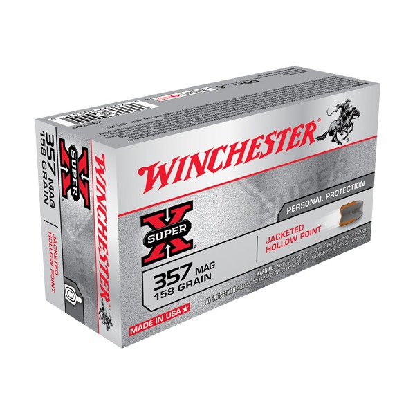 WINCHESTER AMMO 357 MAG SUPER-X 158gr JHP 50/bx