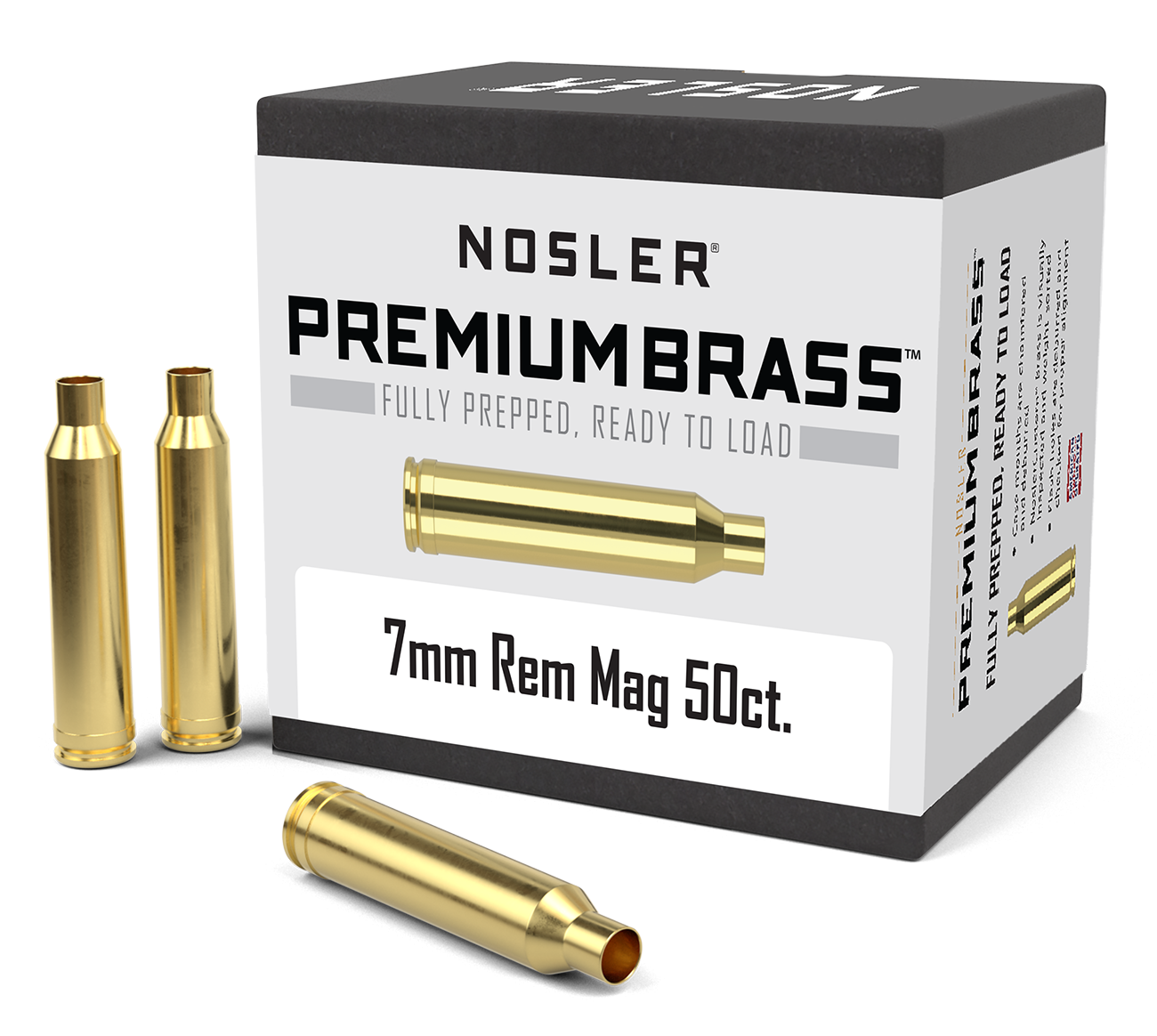 10185-7mm-rem-mag-brass-box-image-1 Nosler 7mm Rem Mag Premium Brass (50ct) - Image 1