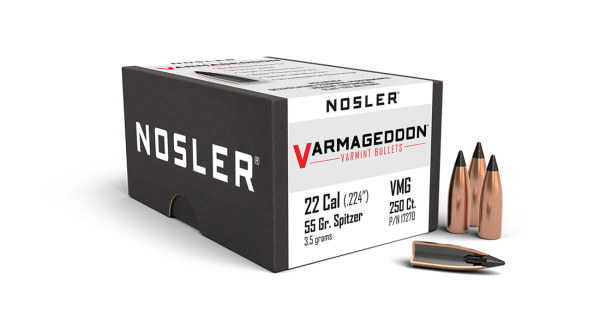 Nosler 22c (.224) 55gr FB Tipped Varmageddon (250ct)