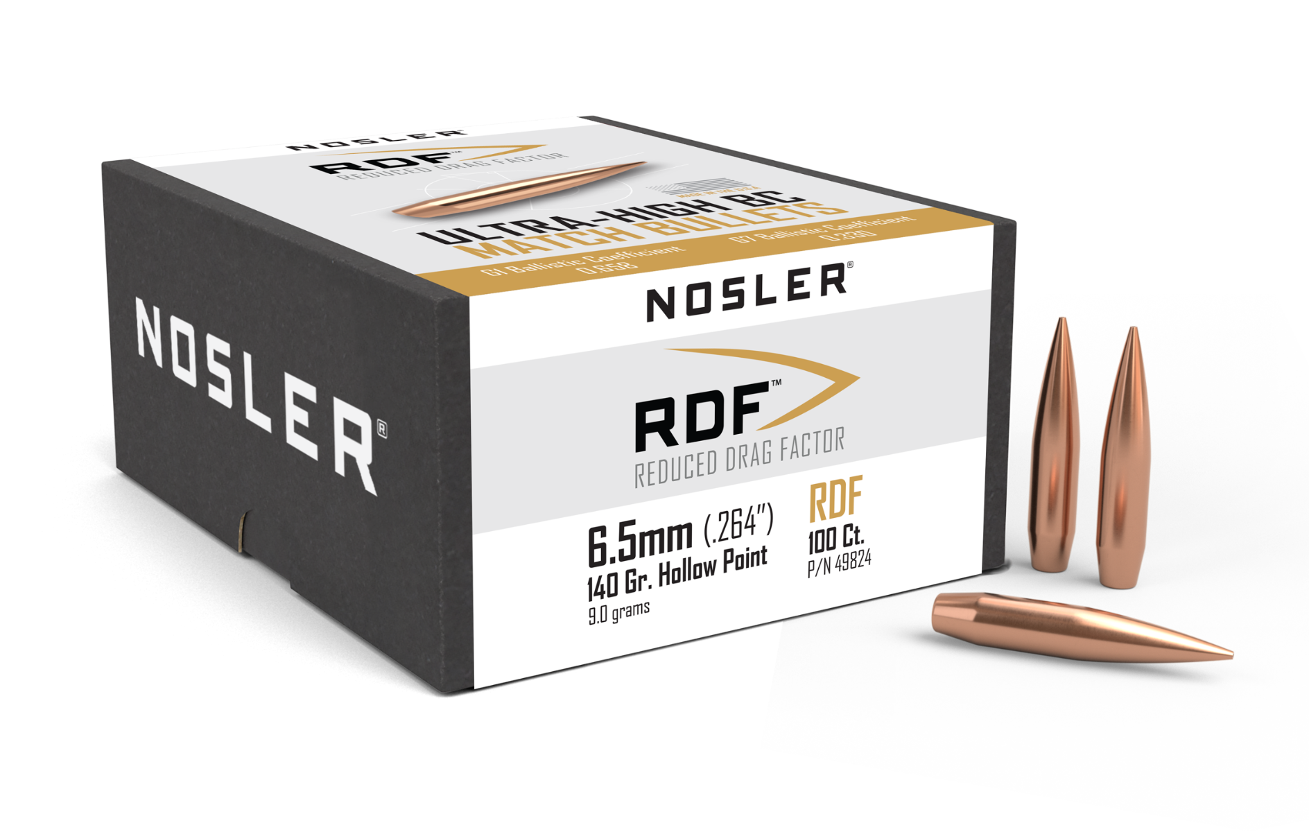 49824-rdf-6 Nosler 6.5mm (.264) 140gr RDF (500ct) - Image 1