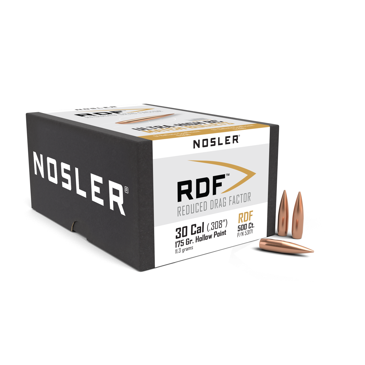 53171_rdf_30_175gr_500ct_bullet_box_high_rez-1 Nosler 30 cal (.308) 175gr RDF (500ct) - Image 1