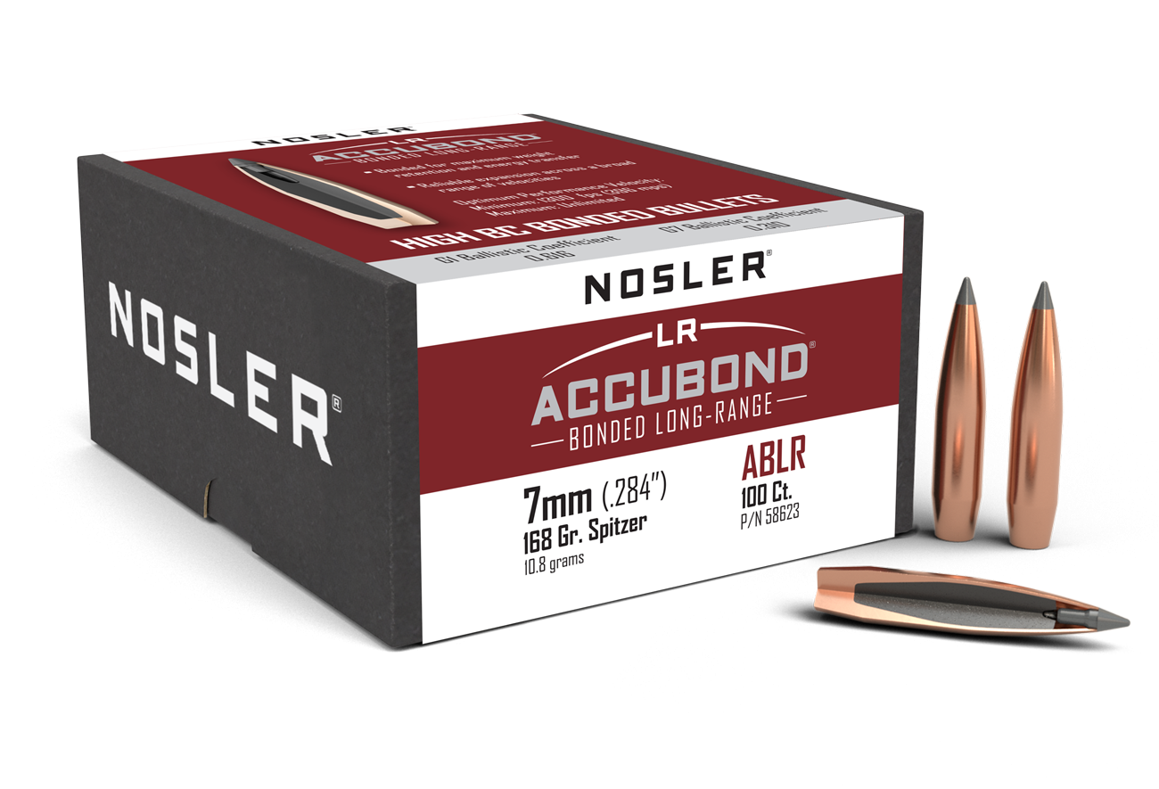 58623-ablr-7mm-168gr-100ct-2020-highrez-1 NOSLER 7MM (.284) 168gr AccuBond Long Range (100ct) - Image 1